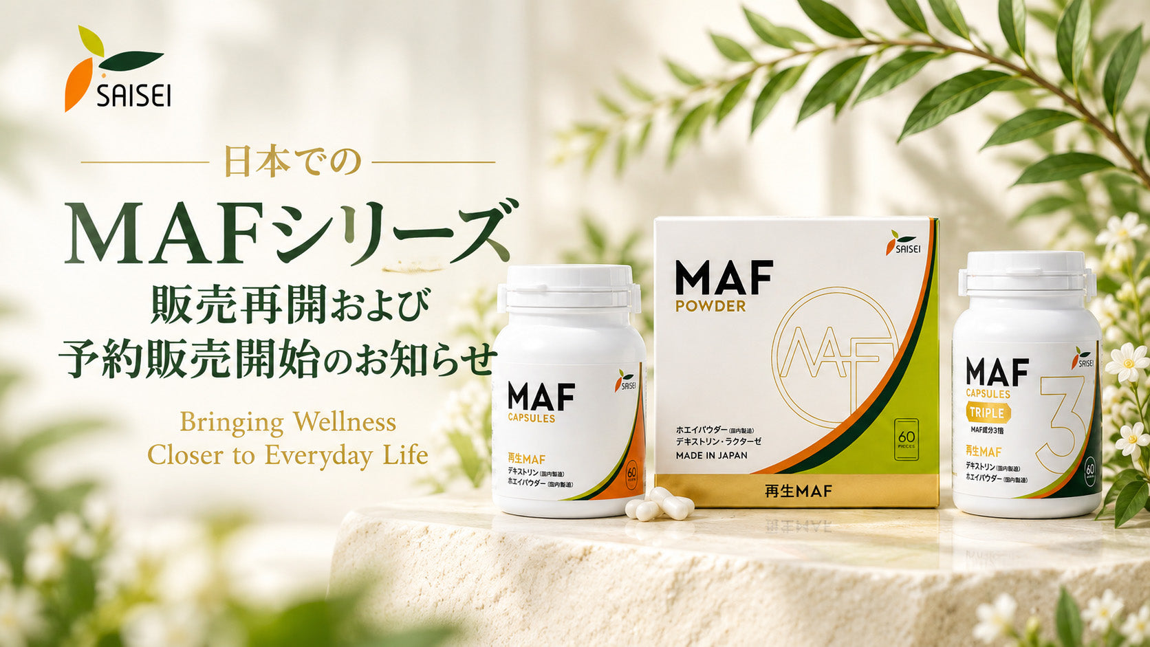 MAFシリーズ 販売再開および予約販売開始のお知らせ（日本限定）